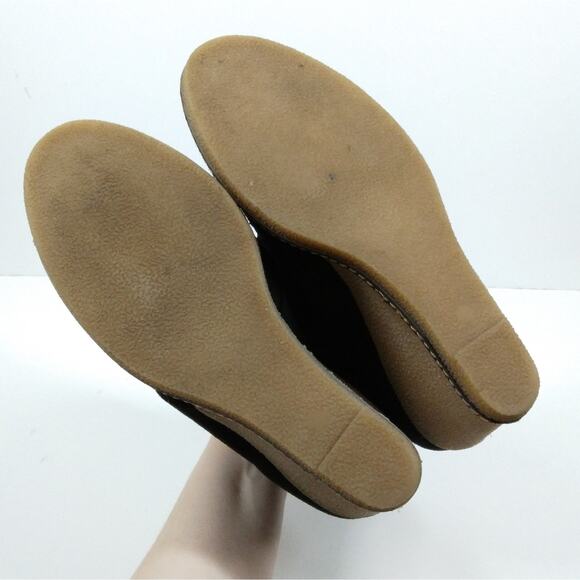 J Crew MacAlister Suede Wedge Ankle Boot Lace Up Black size 8 - Picture 7 of 11